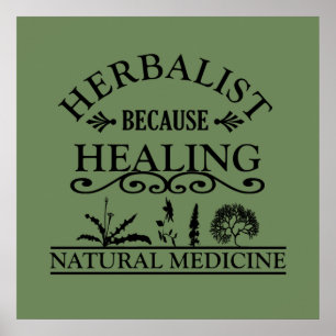 herbalist because healing poster