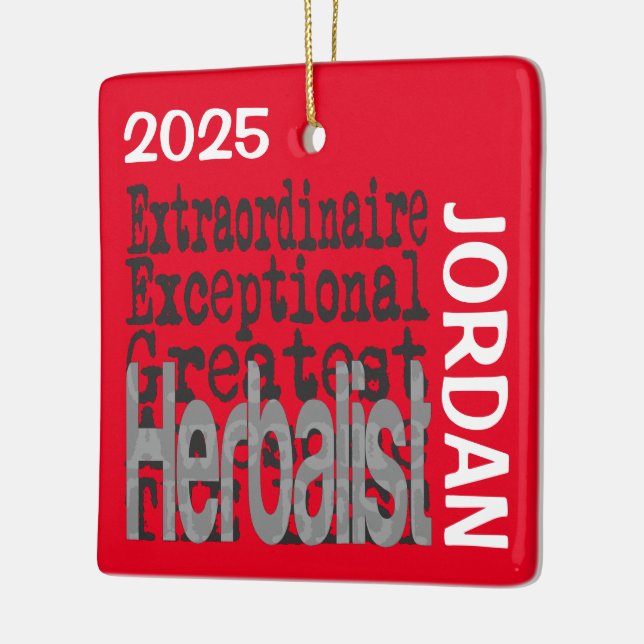 Herbalist Extraordinaire CUSTOM Ceramic Ornament (Left)