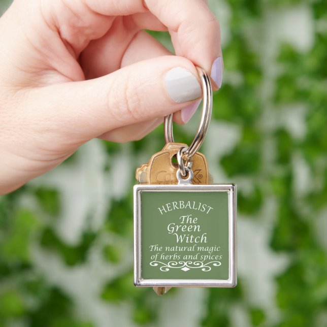 Herbalist green witch magic natural medicine keychain (Hand)