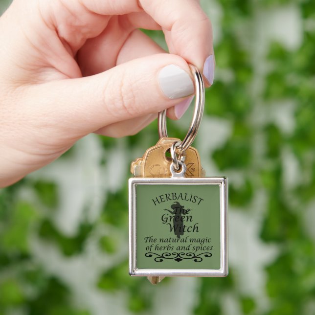 Herbalist green witch magic natural medicine keychain (Hand)
