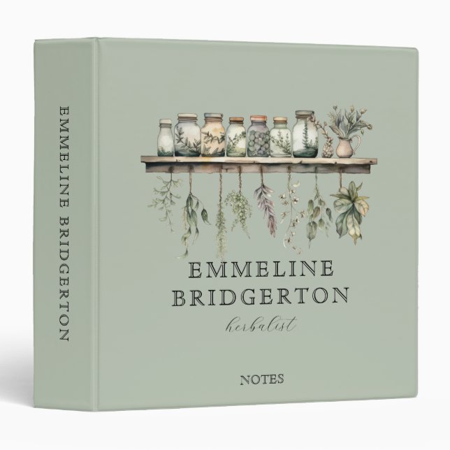 Herbalist Herbal botanical Notes Binder (Front/Spine)