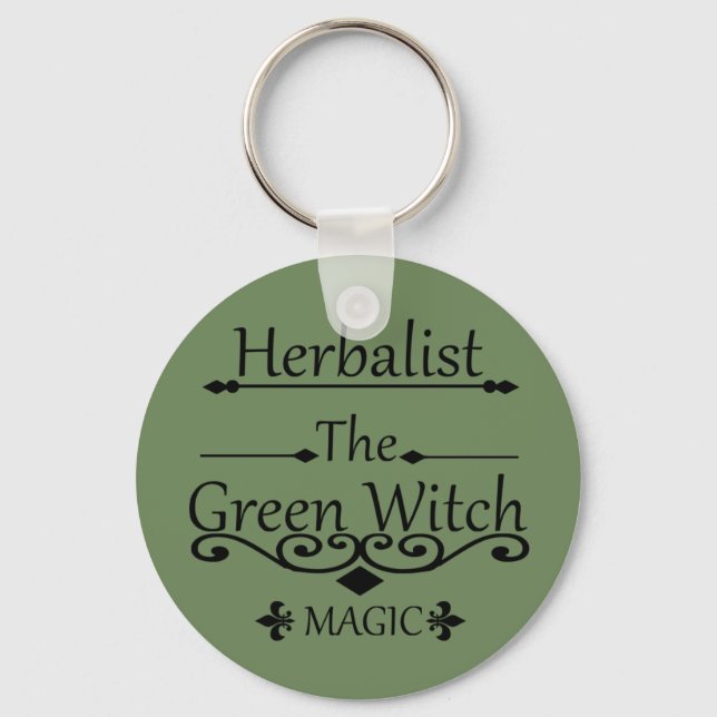 herbalist the green witch magic keychain (Front)