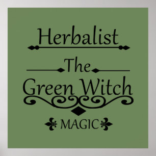 herbalist the green witch magic poster