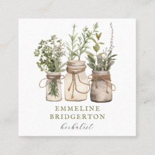 Herbalist Watercolor  Square Business Card