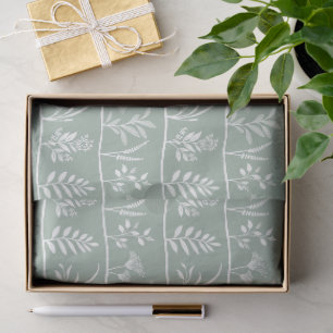 Herbarium Botanical Soft Sage Plants Tissue Paper