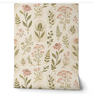Herbarium No. 7 Vintage Botanicals Peel and Stick  Wallpaper