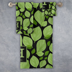 Herbe de Basil vert Motif Monogramme botanique