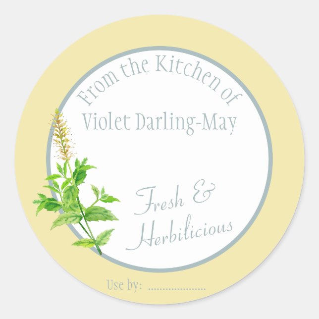 Herbe de menthe fraîche - Étiquette de cuisine mai (Devant)
