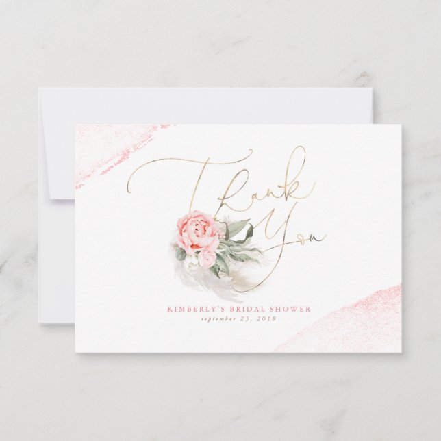 Herbe de Pampa Élégante Fleurs Roses Merci (Devant)