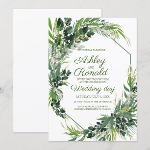 Herbe végétale faire-part de mariage de Bohême