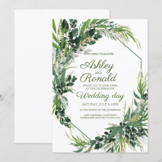 Herbe végétale faire-part de mariage de Bohême