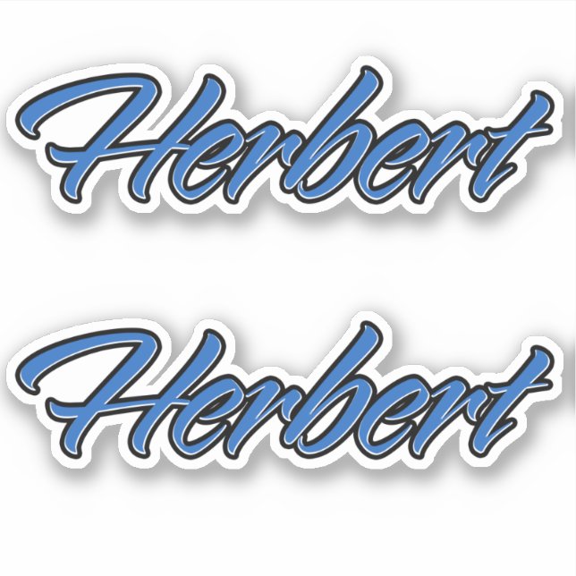 Herbert Name blue stickers sticker set (Front)