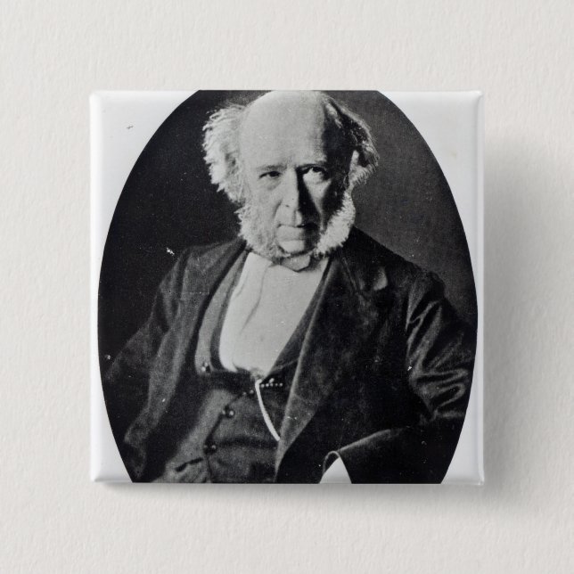 Herbert Spencer 2 Inch Square Button (Front)