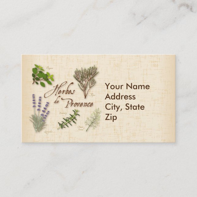 Herbes de Provence Carte de visite (Devant)