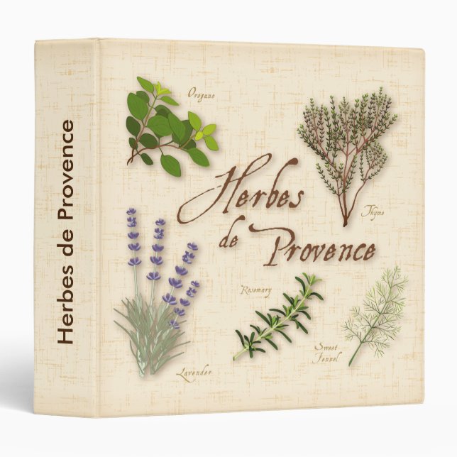 Herbes de Provence Recipe Binder (Front/Spine)