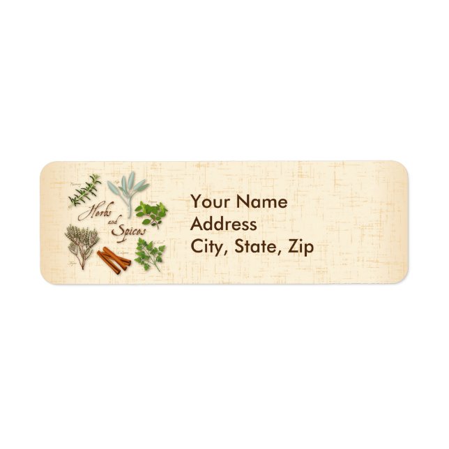 Herbes et épices Étiquettes de adresse (Devant)