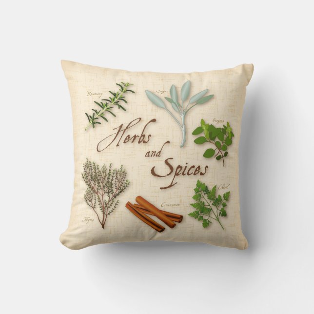 Herbes et épices Jeter Oreiller (Recto)