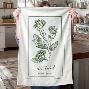 Herbes et épices Plante moutarde Vert Serviette de