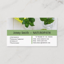 Herbes et huile Naturopath Carte de visite de rend