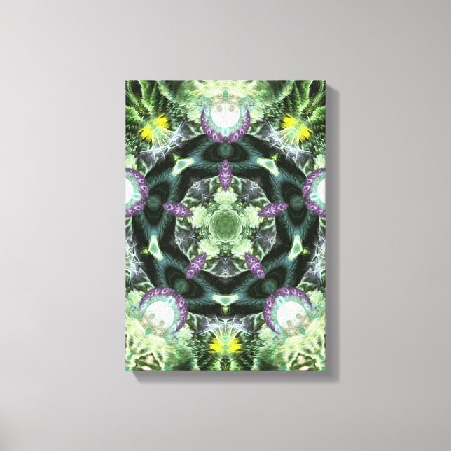 Herbilicious Geometry Fractal Mandala  Wrapped Can Canvas Print (Front)