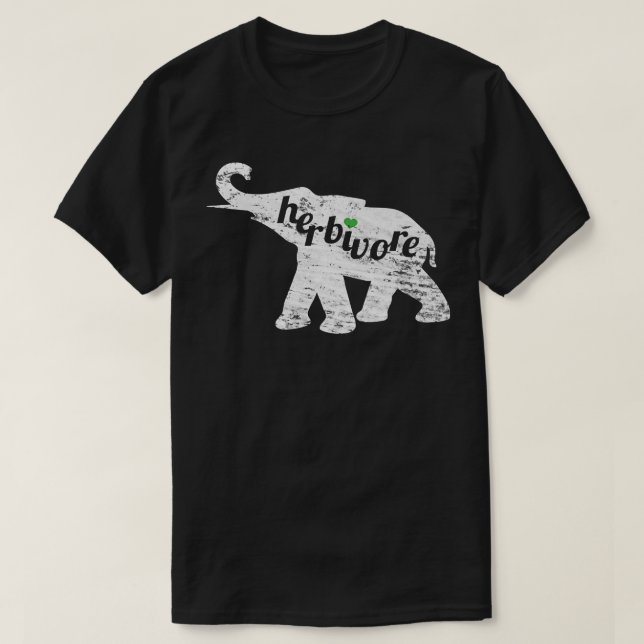 HERBIVORE Love Elephant Vegan Eat Veg Inspired Des T-Shirt (Design Front)