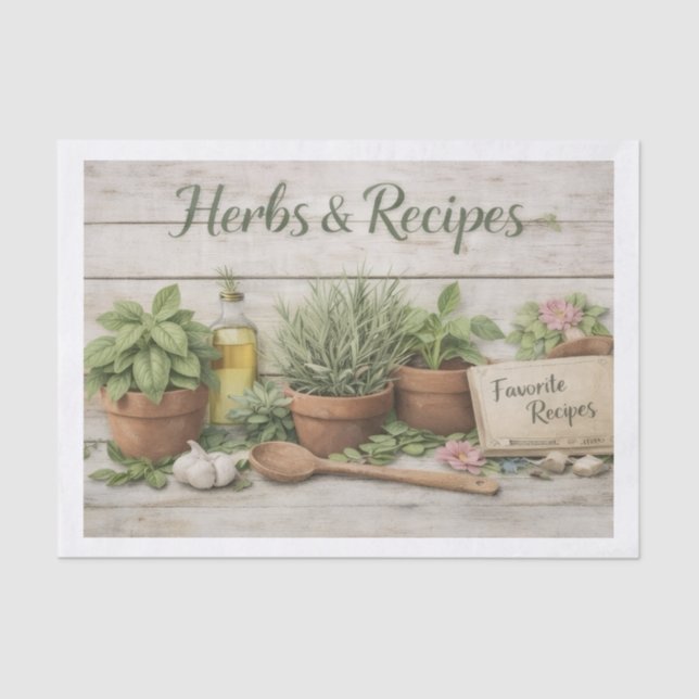 Herbs and Recipes Decoupage Paper  (Front)