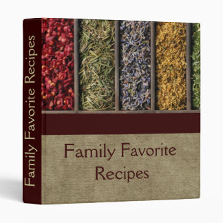 Herbs and spices burlap recipe binder