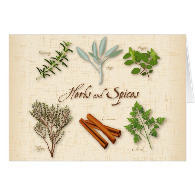 Herbs and Spices Greeting Card (Front Horizontal)