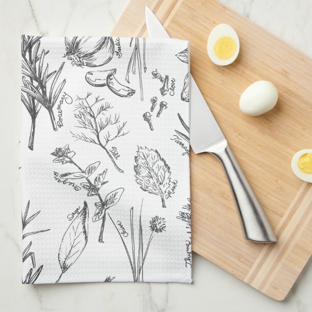 Herbs and Spices Kitchen Towel (Quarter Fold)
