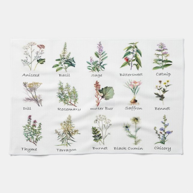 Herbs and Spices medley Kitchen Towel (Horizontal)