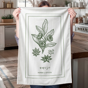 Herbs and Spices Plant Аnise Green Kitchen Towel