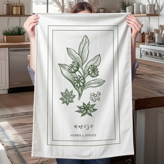 Herbs and Spices Plant Аnise Green Kitchen Towel (Creator Uploaded)
