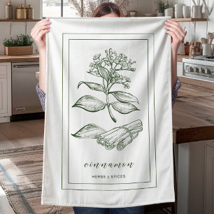 Herbs and Spices Plant Cinnamon Green Kitchen Towel