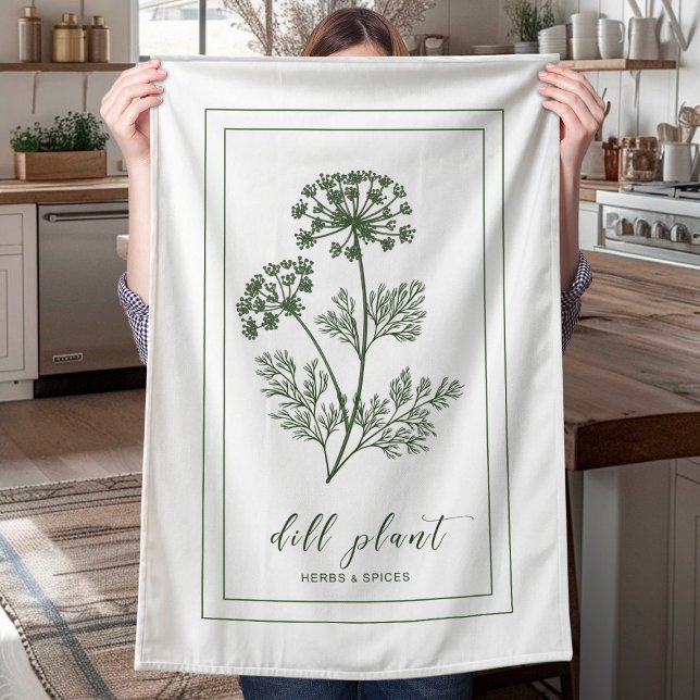 Herbs and Spices Plant Dill Green Kitchen Towel (Creator Uploaded)