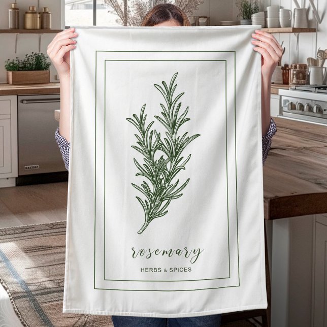 Herbs and Spices Plant Rosemary Green Kitchen Towel (Creator Uploaded)