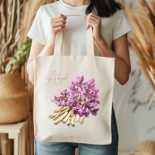 Herbs Astragalus Lavender Flowers Personalized Tote Bag (Creator Uploaded)