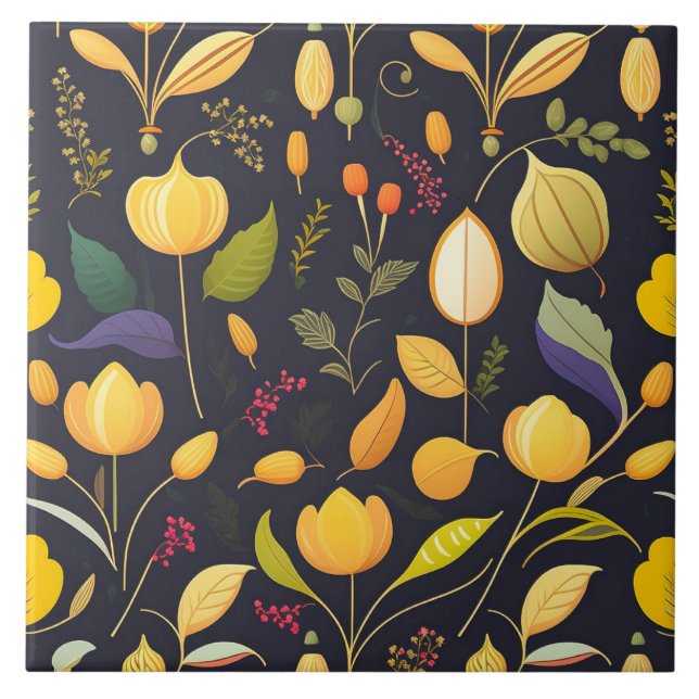 Herbs Design Ceramic Tile (Front)