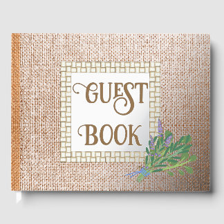 Herbs on Burlap Guest Book