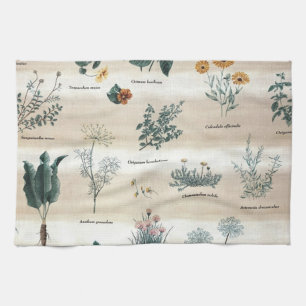 Herbs Plants Flowers Kitchen Towel