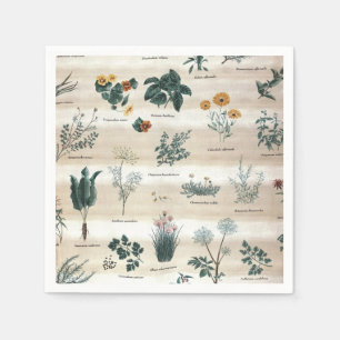 Herbs Plants Flowers Napkin