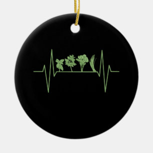 Herbs Plants Heartbeat Ceramic Ornament