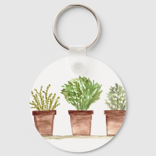 Herbs sage, rosemary, thyme keychain (Front)