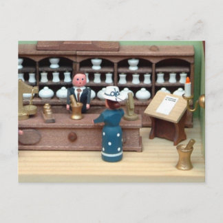 Herbs shop dollhouse postcard
