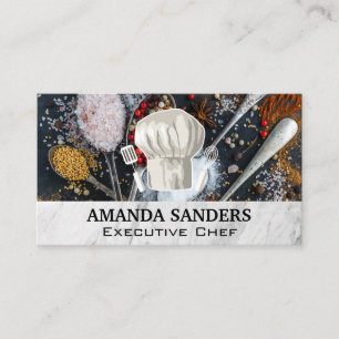 Herbs Spices Chef Hat and Tools Business Card