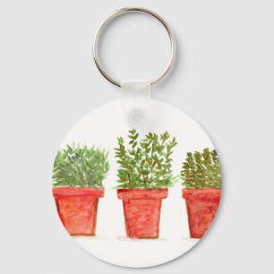 Herbs thyme rosemary mint keychain