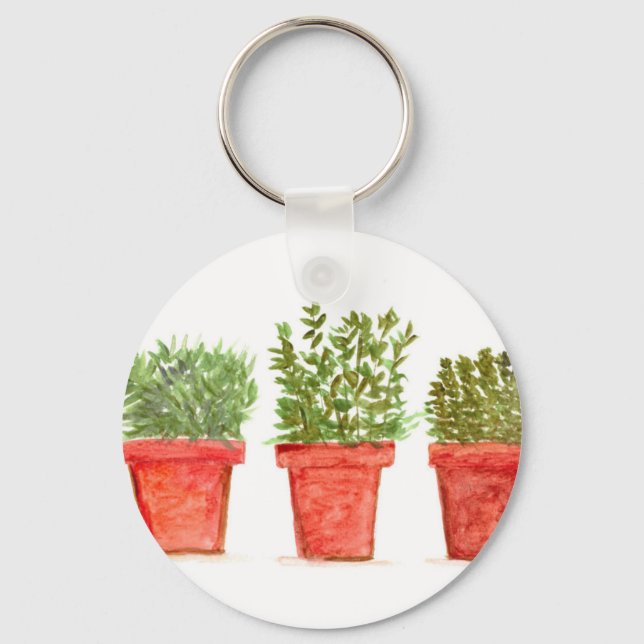 Herbs thyme rosemary mint keychain (Front)