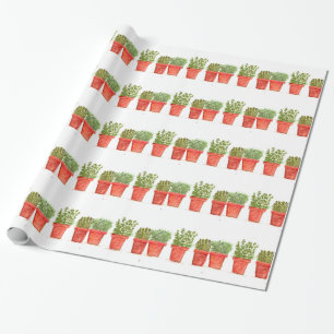 Herbs thyme rosemary mint wrapping paper