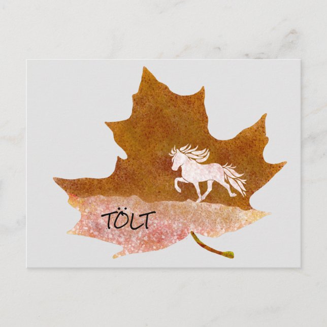 Herbstlaub mit Tölt Postkarte Postcard (Front)