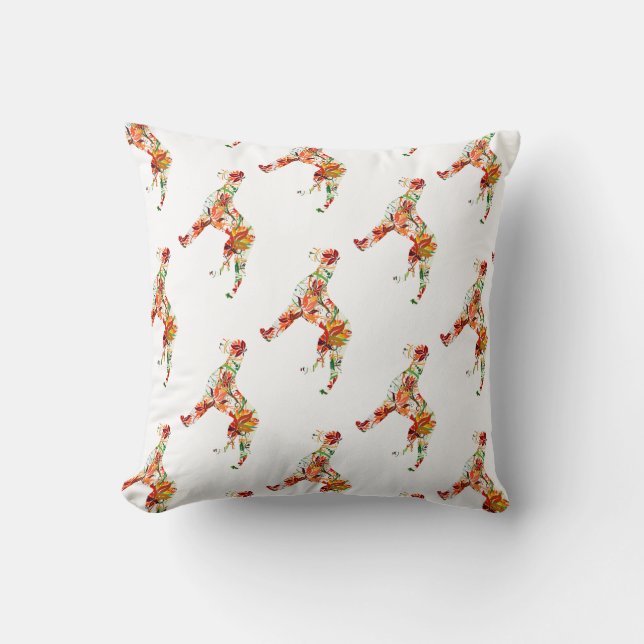 Herbstliche Blumen Dogge Throw Pillow (Front)