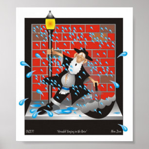 Herchel Singing in the Rain Poster